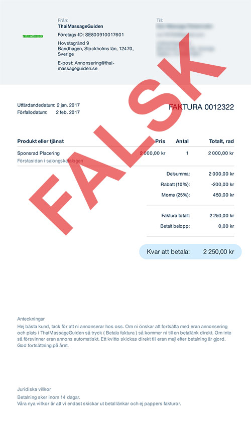 falsk faktura falsk faktura